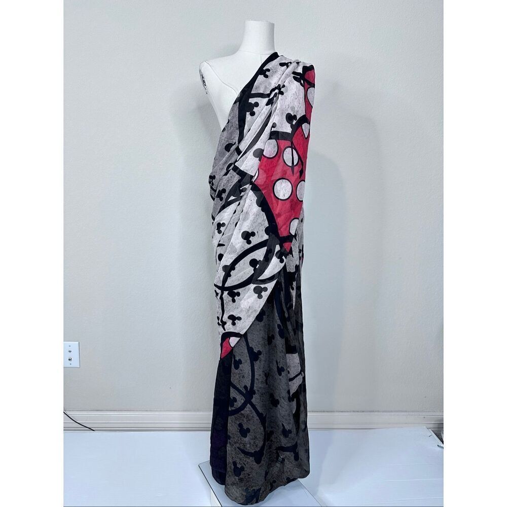 Disney x Satya Paul NWT Minnie Mouse Georgette Saree Wrap Scarf Rare Collectible - Picture 2 of 16